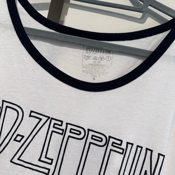 NWT - Led Zeppelin Classic Fit Ringer Tee - Cotton White - Picture 4 of 5